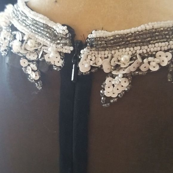 Nite Line Silk Beaded & Sequined Blouse Vintage Sz. 10 - Picture 13 of 16